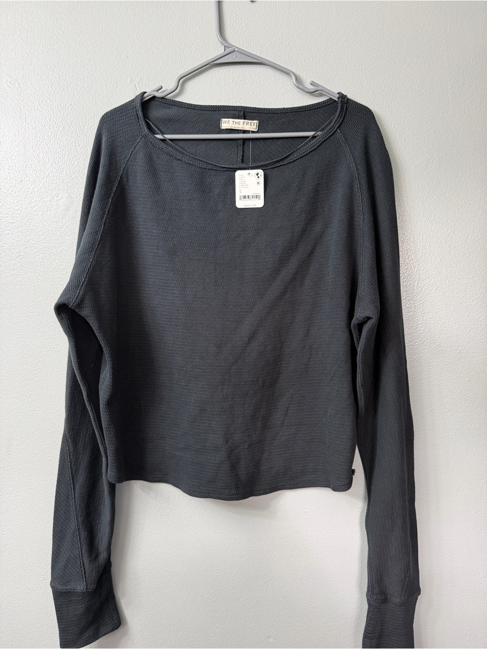 We The Free Women's Charcoal Long-Sleeve Thermal Top large Nwt